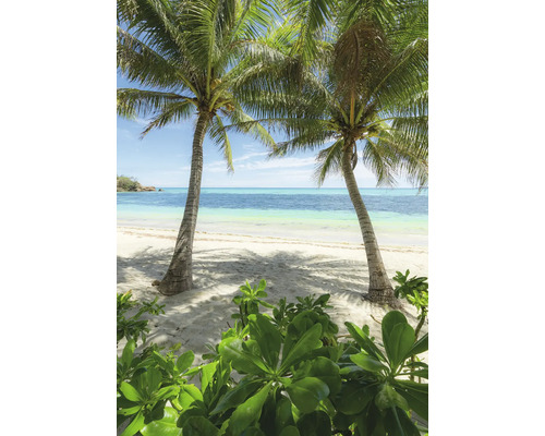 KOMAR Fotobehang vlies SHX4-124 Wanderlust - Stefan Hefele Palmy Beach 200x280 cm Strandgezicht met palmbomen en vegetatie