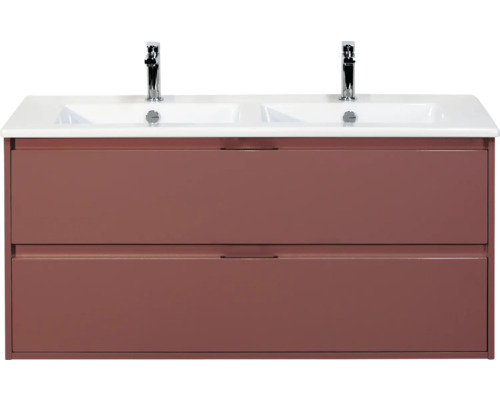 Wastafelonderkast met twee wastafels en twee lades