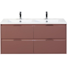 Wastafelonderkast met twee wastafels en vier laden