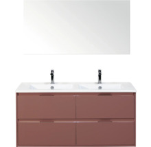 Wastafelmeubel met dubbele wastafel, onderkast en spiegel