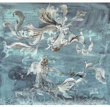 Schilderij met twee vissen op canvas