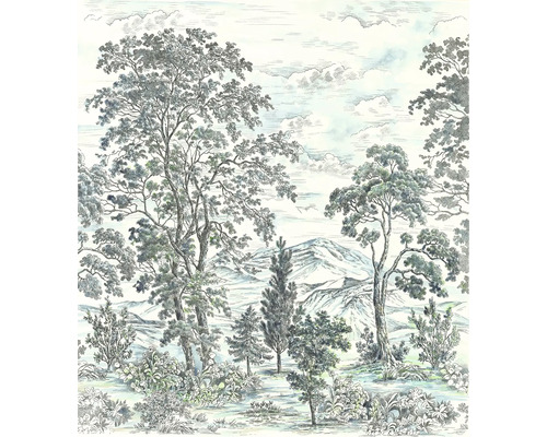 Behang met boslandschapmotief