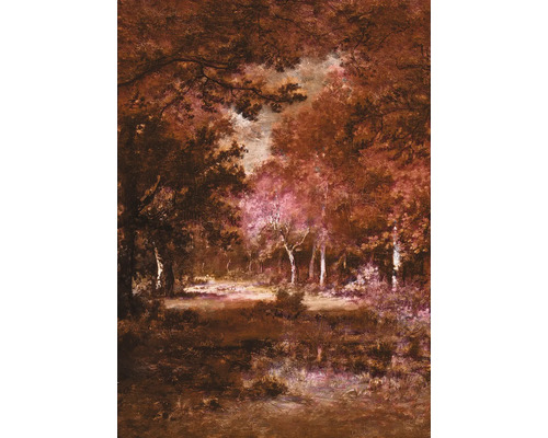 Schilderij van een boslandschap met bomen