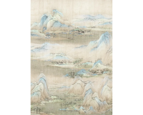 Behang met berglandschapmotief