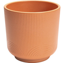 Terracotta plantenpot met geribbelde textuur