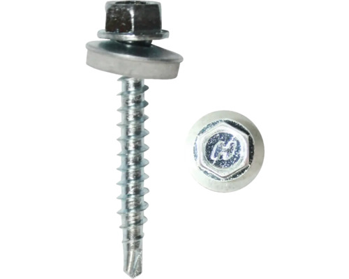 DRESSELHAUS Dakpanplaatschroef met afdichtring 4,8x20 mm verzinkt, 100 stuks Plaatschroef met afdichtring