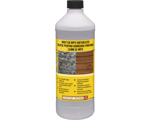 Hout en WPC ontgrijzer in een fles