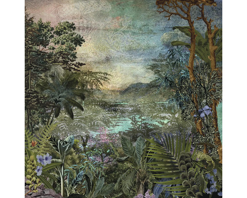 Jungle fotobehang met bomen, varens en andere planten