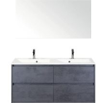 Dubbele wastafel met spiegel en onderkast voor de badkamer