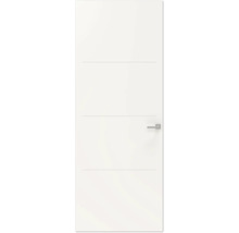 Gladde binnendeur met drie decoratieve freeslijnen en deurklink