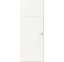 Witte binnendeur met horizontale lijnen en deurklink