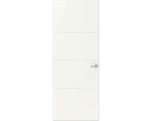 PERTURA Binnendeur 745 opdek links wit afgelakt 201,5x68 cm Witte binnendeur met horizontale lijnen en deurklink