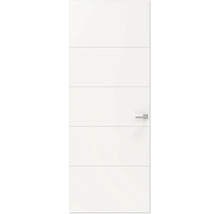 Witte binnendeur met horizontale lijnen en deurklink