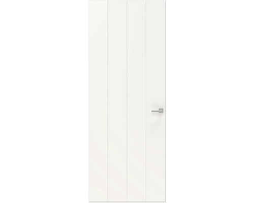 Gladde binnendeur met horizontale groeven en deurklink