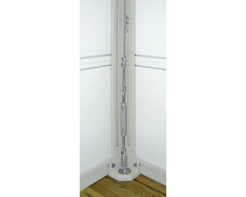 Detailweergave van een spaninrichting voor een windschermsysteem