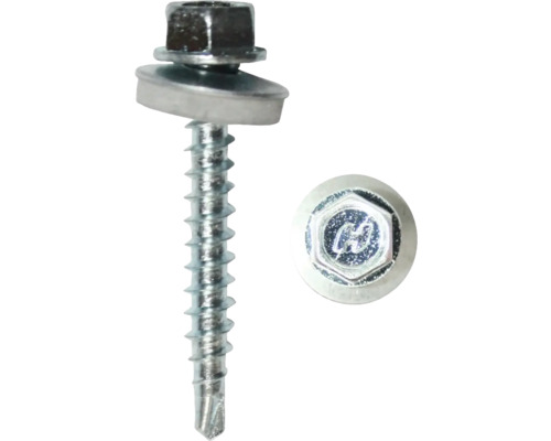 DRESSELHAUS Dakpanplaatschroef met afdichtring 4,8x35 mm verzinkt, 100 stuks Plaatschroef met afdichtring