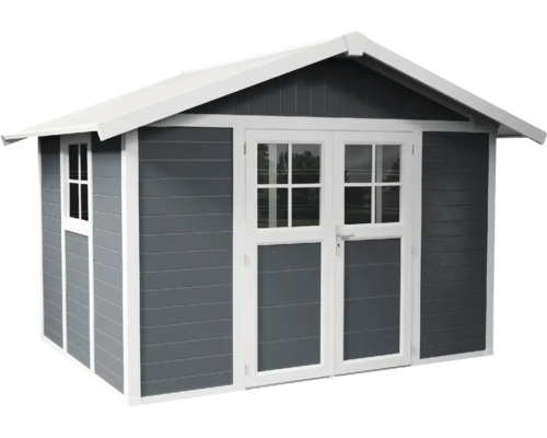 Houten tuinhuis met dubbele deur en raam