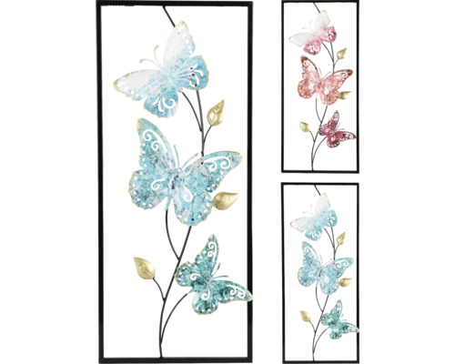 Decoratie met metalen frame en vlindermotieven
