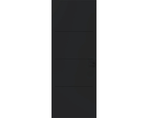 PERTURA Binnendeur 764 opdek links zwart afgelakt 231,5x68 cm Binnendeur met drie horizontale groeven