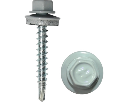 DRESSELHAUS Dakpanplaatschroef met afdichtring 4,8x35 mm venstergrijs, 100 stuks Plaatschroef met afdichtring en boorpunt