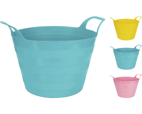 Tuinmand emmer flexibel rond mix assortiment 40 ltr Verschillende flexibele kunststof emmers met handgrepen