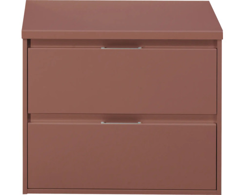 SANOX Badkamermeubelset voor waskom Porto roest rood 70 cm met twee lades incl. bovenblad roest rood Wastafelonderkast met twee laden