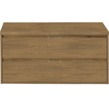 Houten wastafelonderkast met twee laden