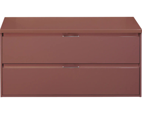 SANOX Badkamermeubelset voor waskom Porto roest rood 120 cm met twee lades incl. bovenblad roest rood Wastafelonderkast met twee laden