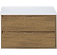 Wastafelonderkast met twee lades en blad