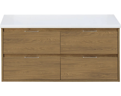 Wastafelonderkast met vier laden en werkblad