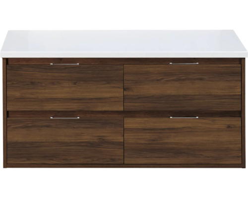 Wastafelonderkast met vier laden en een afdekking