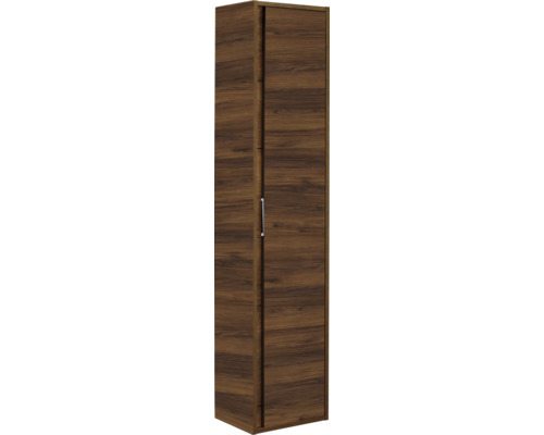 SANOX Hoge badkamerkast Porto 160x35x27 cm walnoot Smalle bruine houten kast met twee deuren