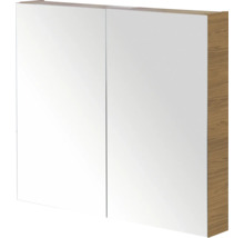 Spiegelkast met twee deuren en houten structuur