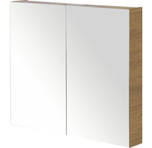 Spiegelkast met twee deuren en houtlook