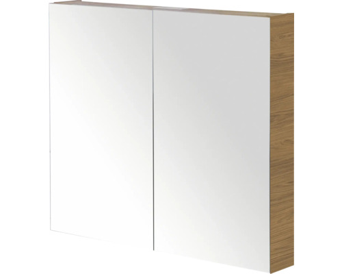 SANOX Spiegelkast Porto dubbelzijdig 65x70x13 cm honey Spiegelkast met twee deuren en houtlook