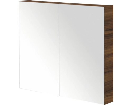 SANOX Spiegelkast Porto dubbelzijdig 65x70x13 cm walnoot Spiegelkast met twee deuren voor de badkamer