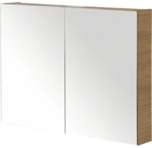 Spiegelkast met twee deuren en houten decor