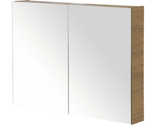 SANOX Spiegelkast Porto enkelzijdig 65x90x13 cm honey Spiegelkast met twee deuren en houten decor