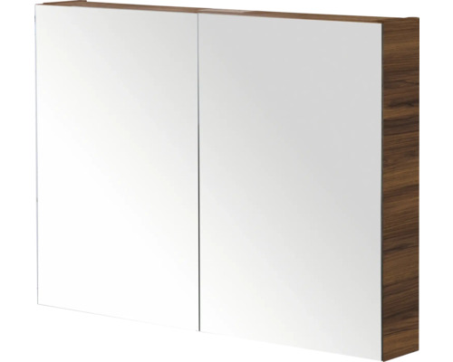 SANOX Spiegelkast Porto enkelzijdig 65x90x13 cm walnoot Spiegelkast met twee deuren