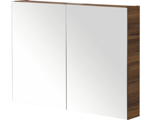 SANOX Spiegelkast Porto dubbelzijdig 65x90x13 cm walnoot Spiegelkast met twee deuren voor de badkamer