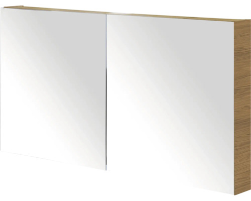 SANOX Spiegelkast Porto enkelzijdig 65x120x13 cm honey Spiegelkast met twee deuren en houten structuur