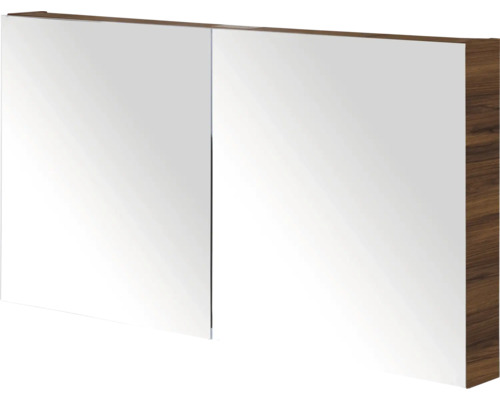 SANOX Spiegelkast Porto enkelzijdig 65x120x13 cm walnoot Spiegelkast met twee deuren voor de badkamer