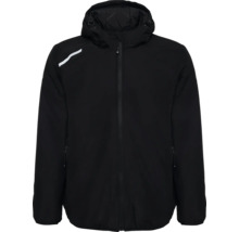 Zwarte jas met capuchon en ritssluiting