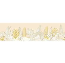 Illustratie van tropische planten en lotusbloemen