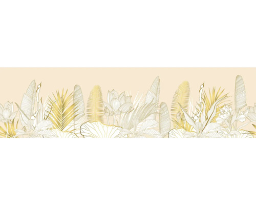 Illustratie van tropische planten en lotusbloemen