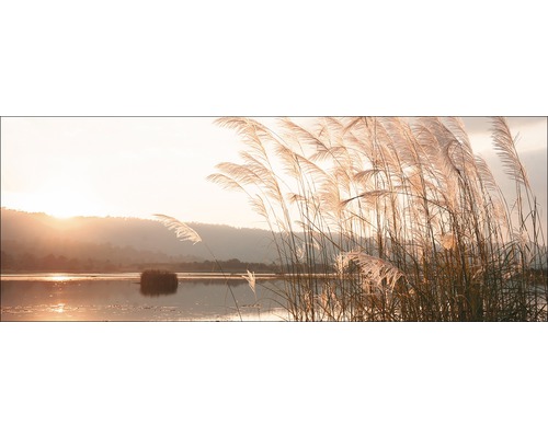 PURE LIVING Schilderij glas Sunset On The Lake 30x80 cm