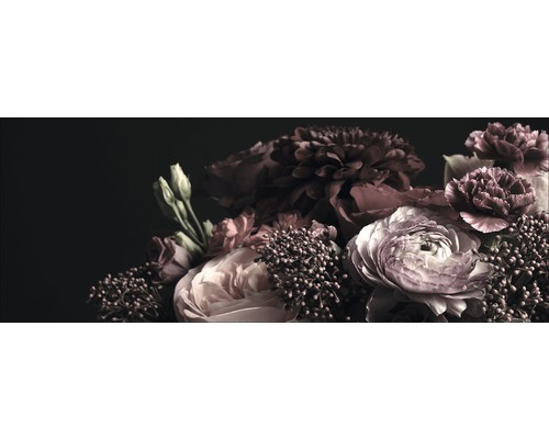 PURE LIVING Schilderij glas Barock Flowers I 30x80 cm