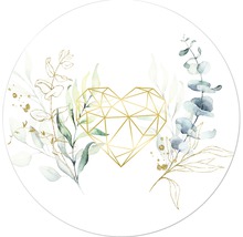 Decoratief ontwerp met bladeren en geometrisch hart