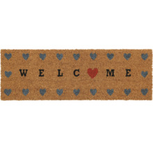 Kokosvezel deurmat met welkomstgroet en hartmotieven