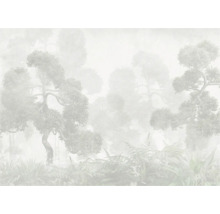 Behang met bonsai- en plantmotief voor een rustige sfeer in de kamer.